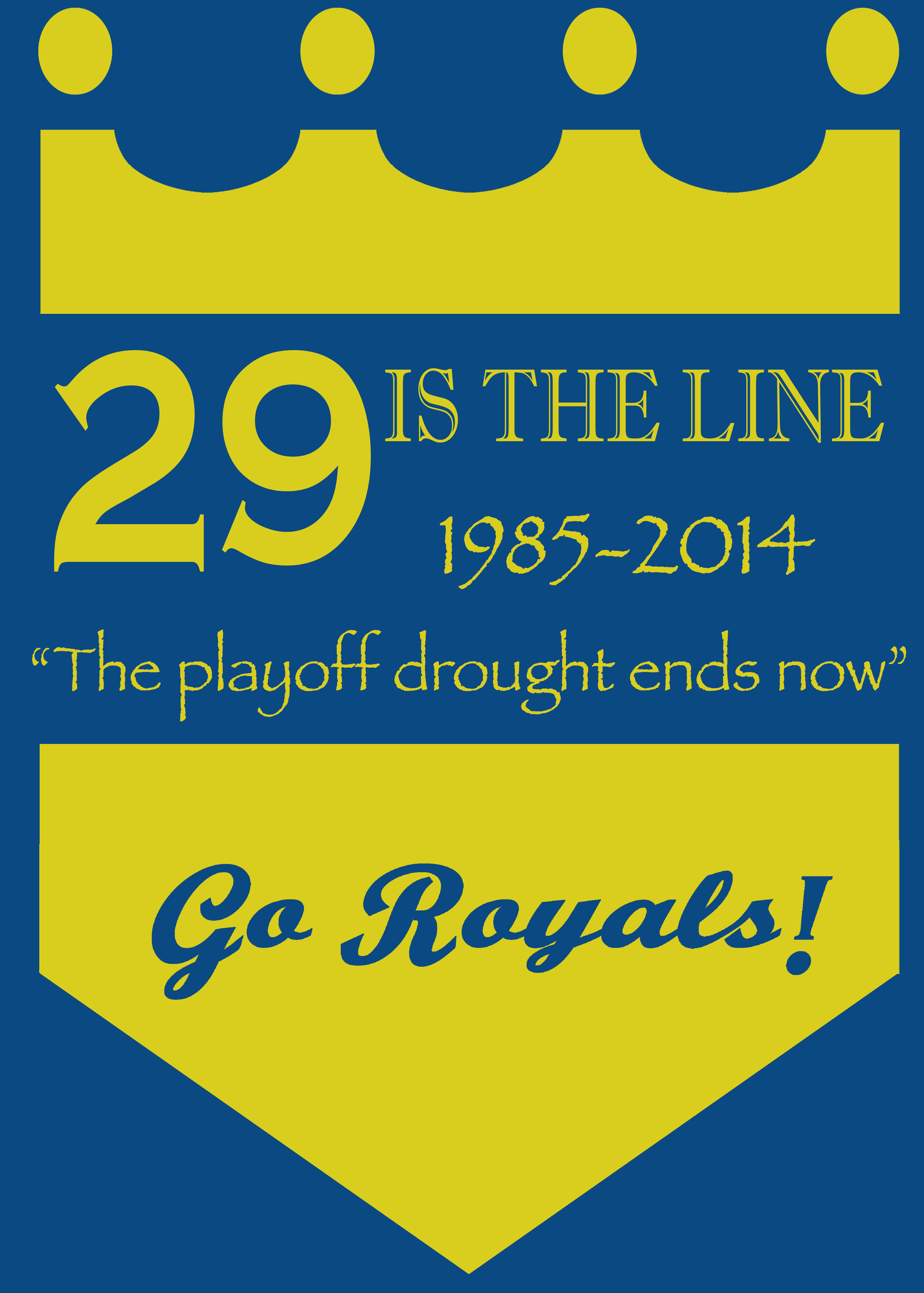 A tee shirt graphic I made for the Royals at the start of the 2014 season.  They made the World Series that year and won it the next.